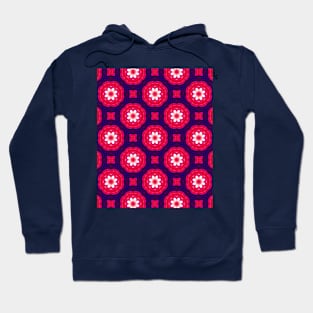 Berry Red Kaleidoscope Pattern Hoodie